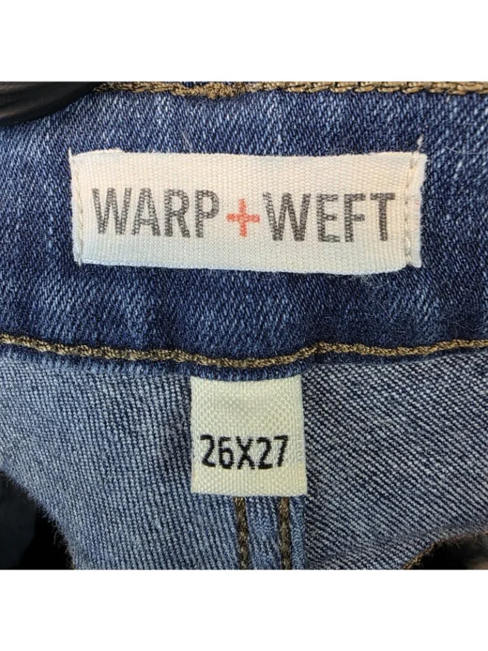 Warp + Weft ICN Incheon Wide Leg Jeans Womens 26 Blue Med Wash High Rise Crop - Picture 7 of 16